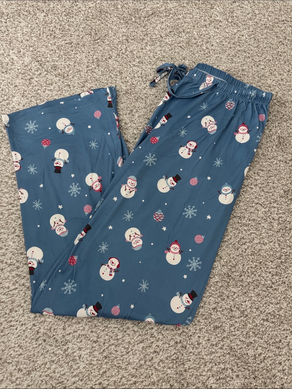 Merry Makers Blue Snowman Pajama Pants.